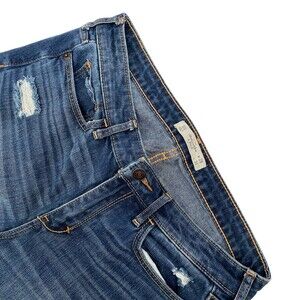 ABERCROMBIE & FITCH Blue Whiskering Distressed Blue Jeans Size 6S